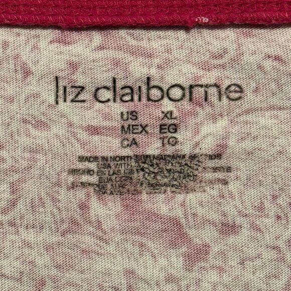 Liz Claiborne Top Cottage Boho Coquette Romantic Floral Feminine Prairie Pink XL - Picture 3 of 7